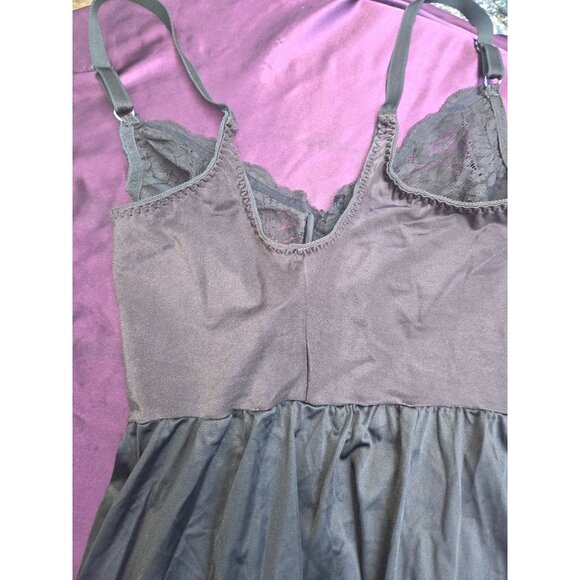Vintage Black Lace & Satin Nightgown With Adjustable Straps*Sissy*Femboy*L*NWOT - Picture 3 of 6